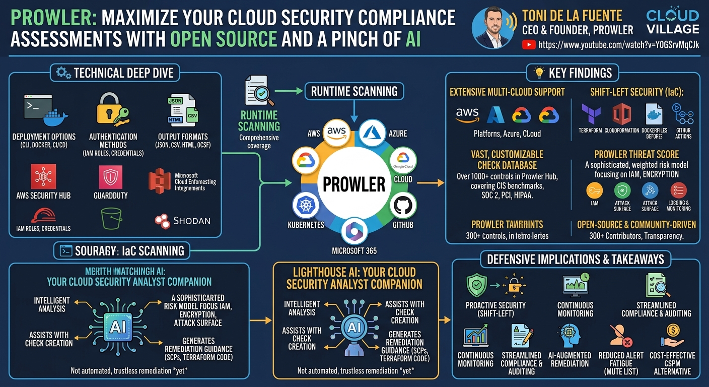 Visual summary for Prowler - Maximize your Cloud Security Compliance Assessments with Open Source and a pinch of AI
