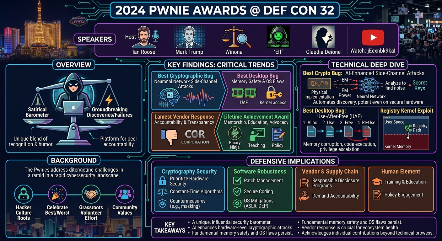 Visual summary for The Pwnie Awards by Unknown