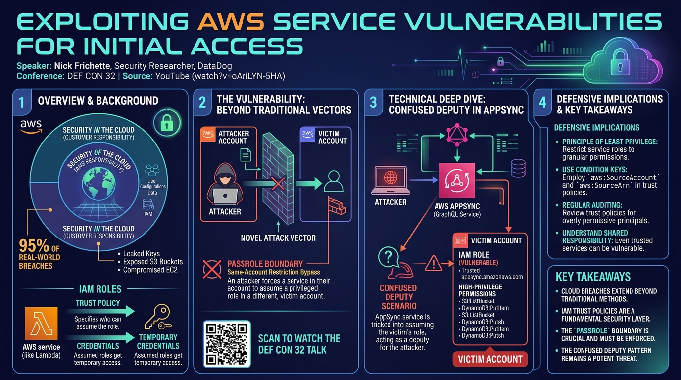 Visual summary for Exploiting Cloud Provider Vulnerabilities for Initial Access by Nick Frichette
