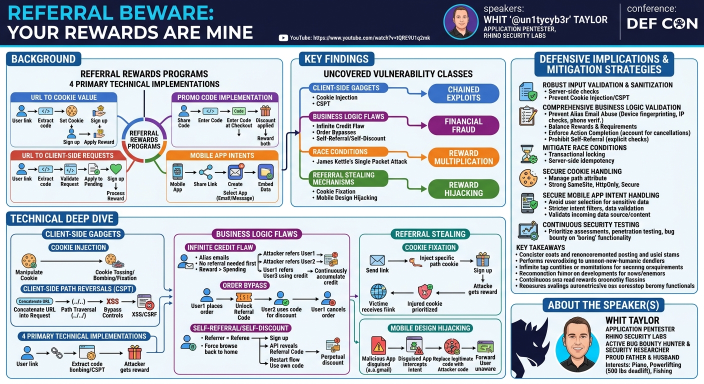 Visual summary for Referral Beware, Your Rewards Are Mine by Whit @un1tycyb3r Taylor