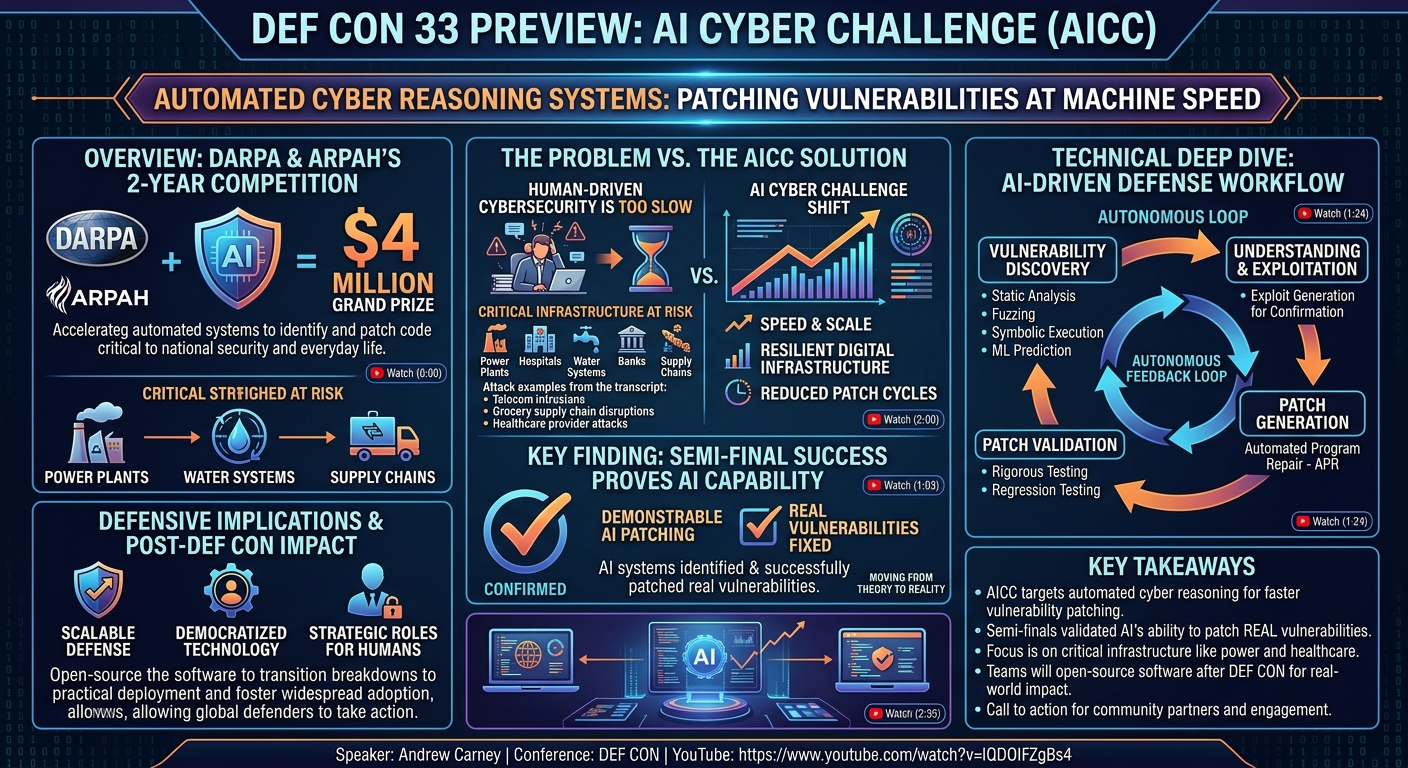 Visual summary for DEF CON 33 Preview - AIXCC by Andrew Carney