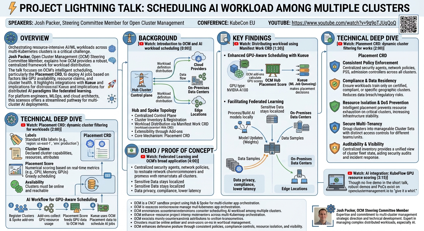 Visual summary for Project Lightning Talk: Scheduling AI Workload Among Multiple Clusters - Josh Packer, Supporter by Josh Packer, Supporter