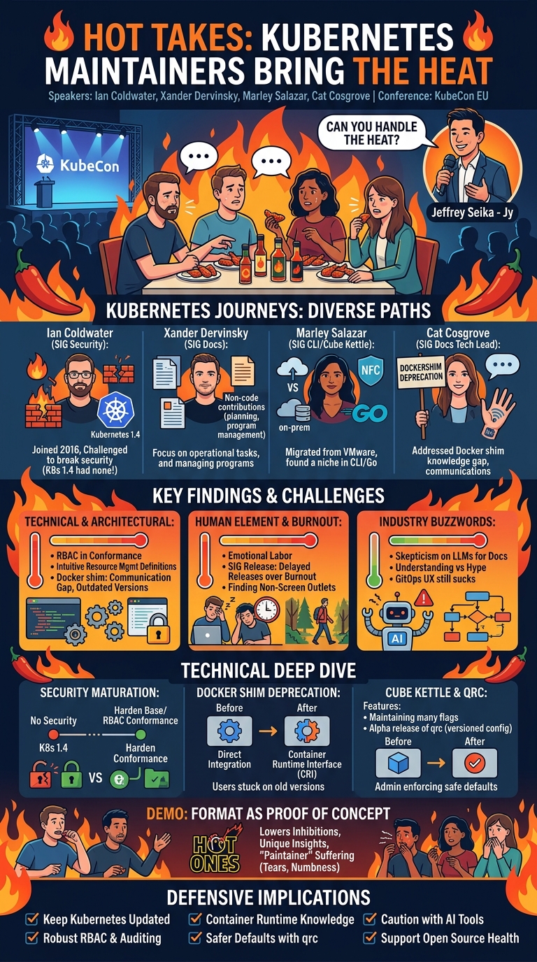 Visual summary for Hot Takes: Kubernetes Paintainers Bring the Heat
