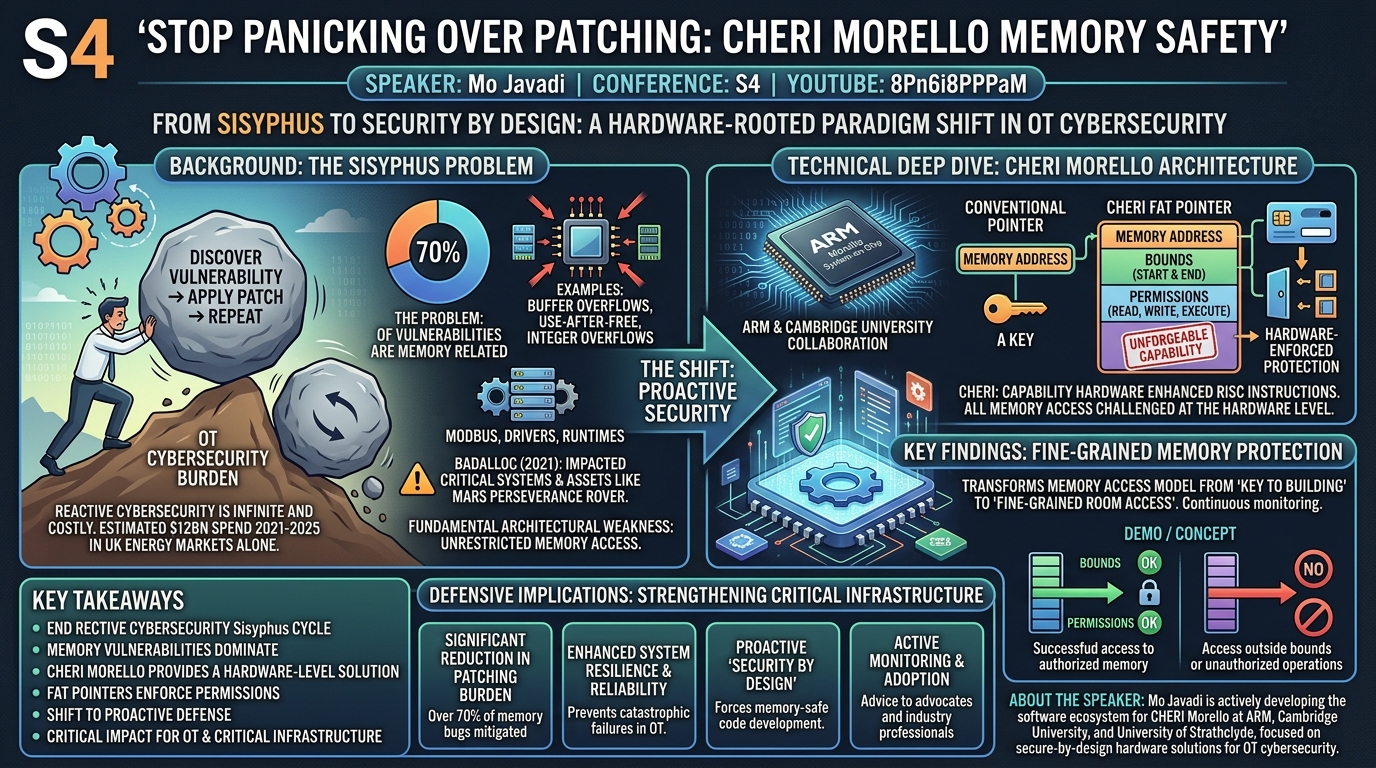 Visual summary for Stop Panicking Over Patching: CHERI Morello Memory Safety by Mo Javadi