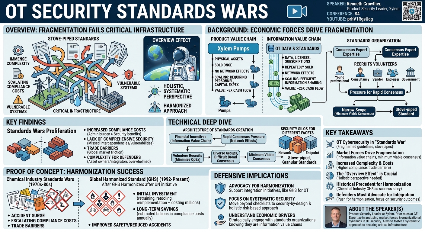 Visual summary for OT Security Standards Wars by Kenneth Crowther
