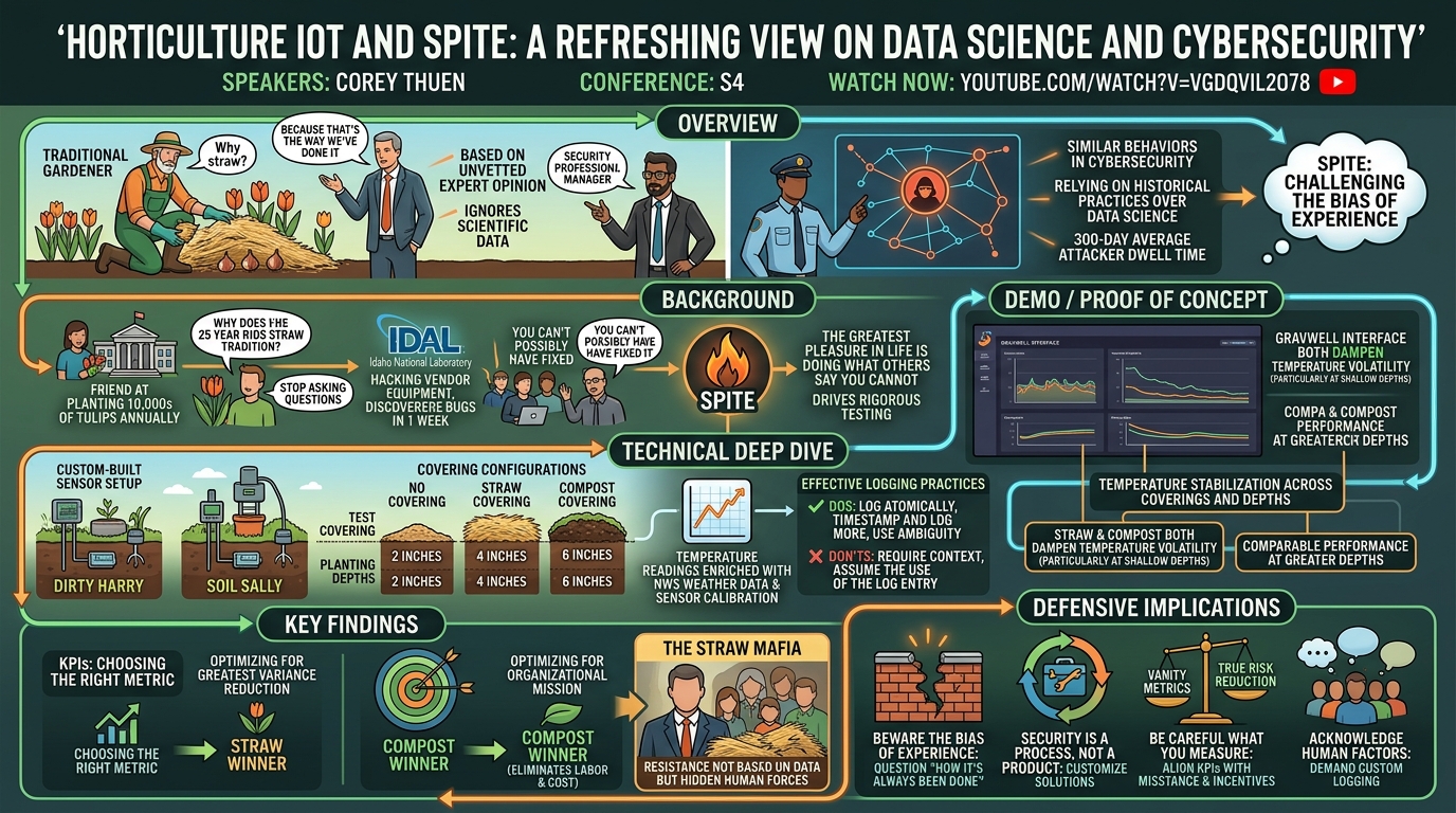 Visual summary for What Horticulture IoT (and spite) Can Teach Us About Data Science by Corey Thuen