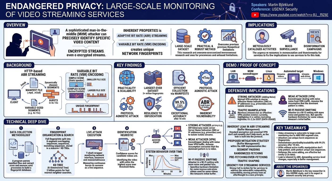 Visual summary for Endangered Privacy: Large-Scale Monitoring of Video Streaming Services by Martin Björklund
